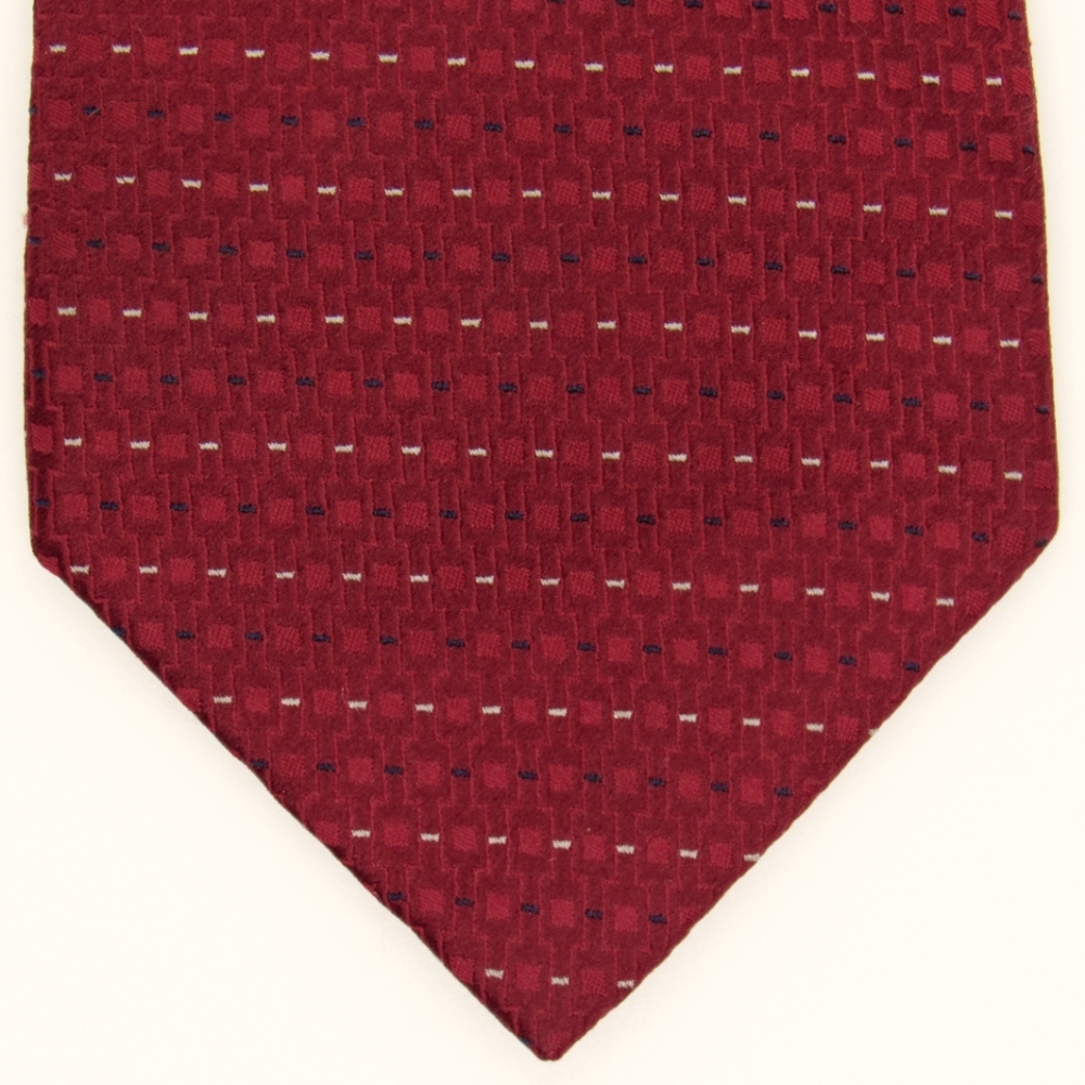 Perry Ellis Portfolio Mens Tie - Red w/Geometric - Picture 3 of 9